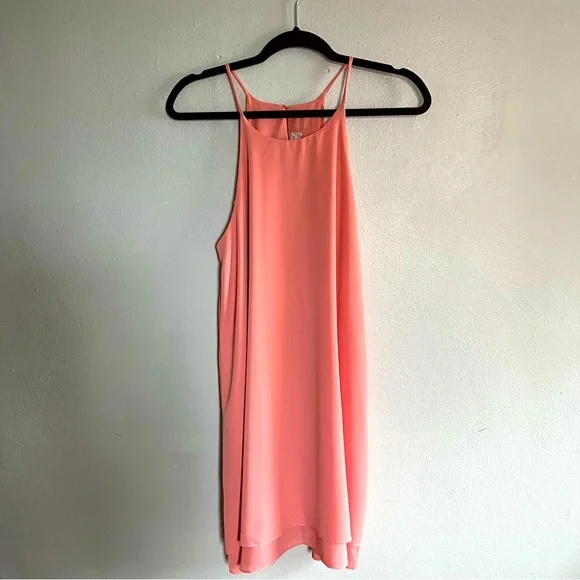 Woman’s High Neck Peach Summer Dress - Picture 1 of 3